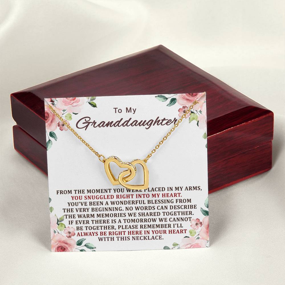 To My Granddaughter Interlocking Hearts Necklace