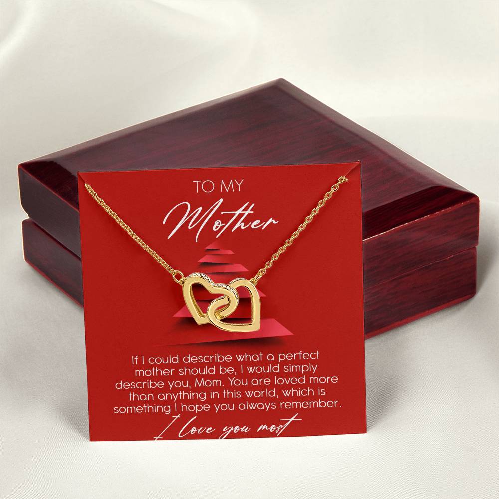 To My Mother Interlocking Hearts Necklace Message Card