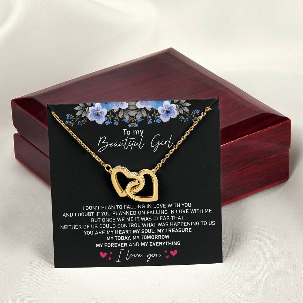 Perfect Valentines Necklace Gift For Girlfriend Wife Future Wife Interlocking Hearts Necklace