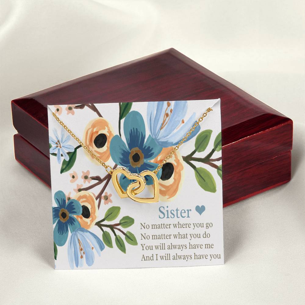 Love Knot Necklace To My Sister Sisters At Heart Best Friend Gift Jewelry Best Friend Necklace Bff Necklace Long Interlocking Hearts Necklace