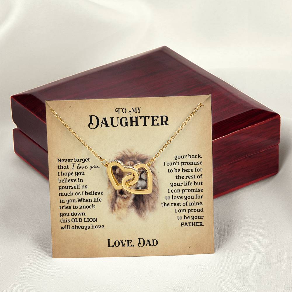 To My Daughter Necklace Gift For Daughter From Dad Christmas Gift Daughter Jewelry Interlocking Hearts Necklace