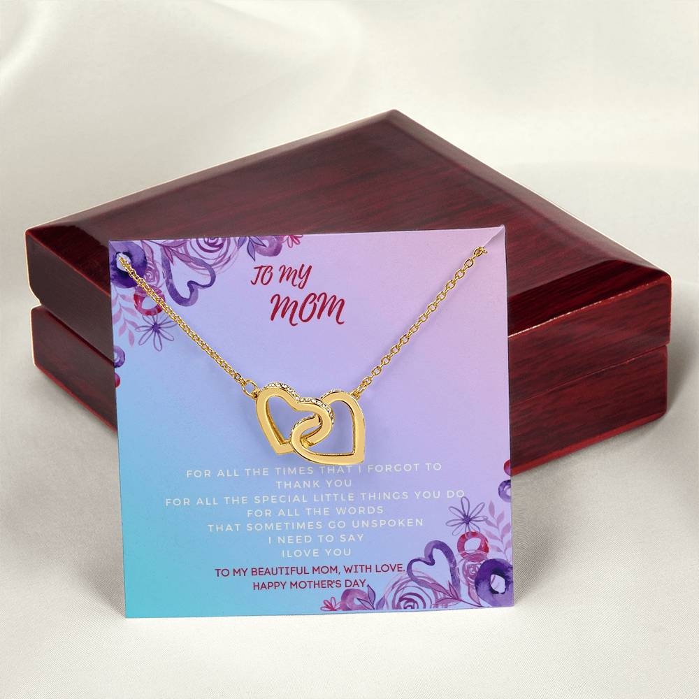 Mother'S Day Two Hearts Necklace Gift For Mom For Mother’S Day Interlocking Hearts Necklace