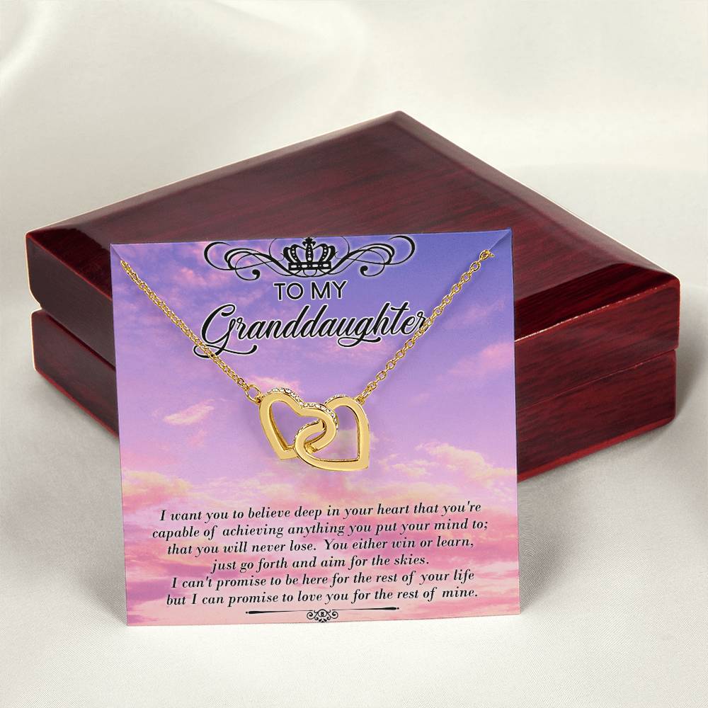 To My Granddaughter Interlocking Hearts Necklace Message Card