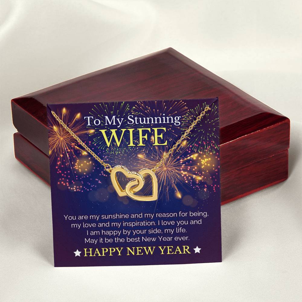 New Year Gift For Stunning Wife Interlocking Hearts Necklace