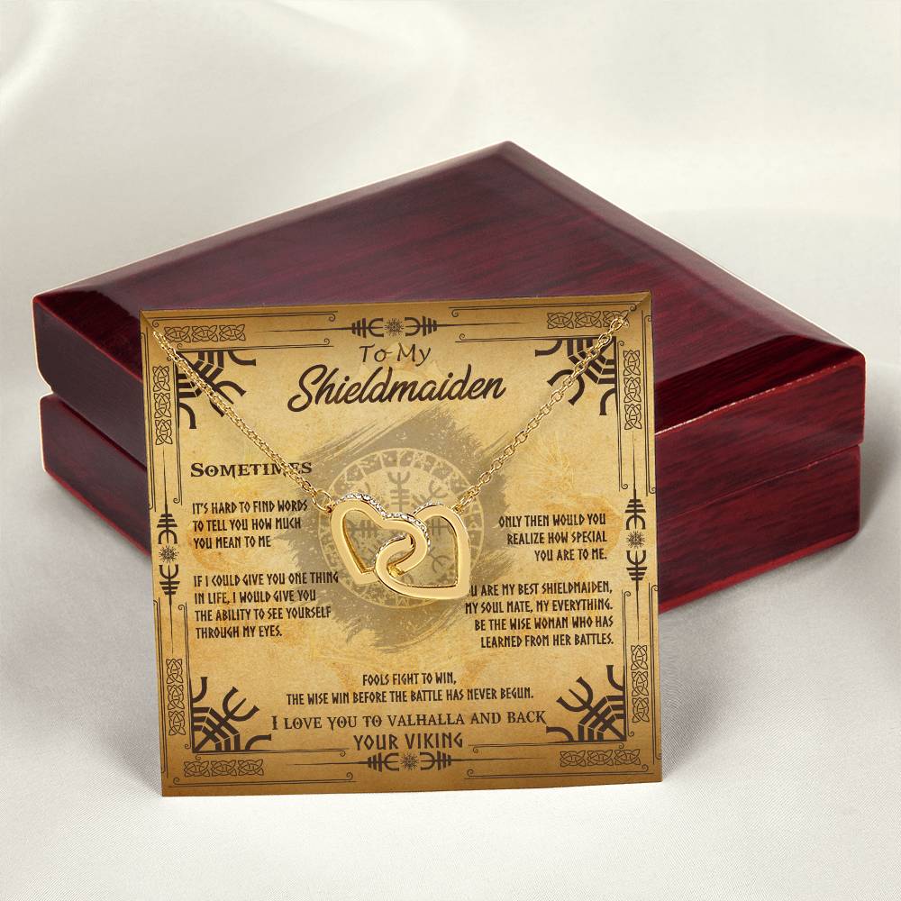 To My Shieldmaiden - Interlocking Heart Interlocking Hearts Necklace