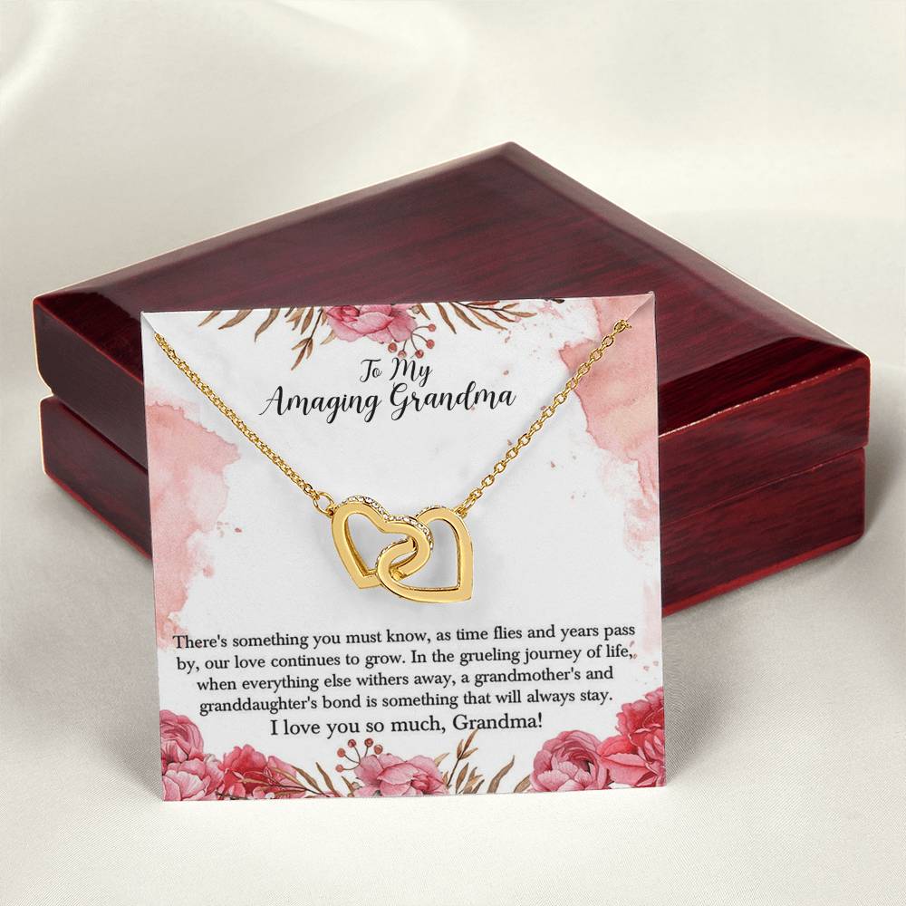 To My Amazing Grandma Interlocking Hearts Necklace