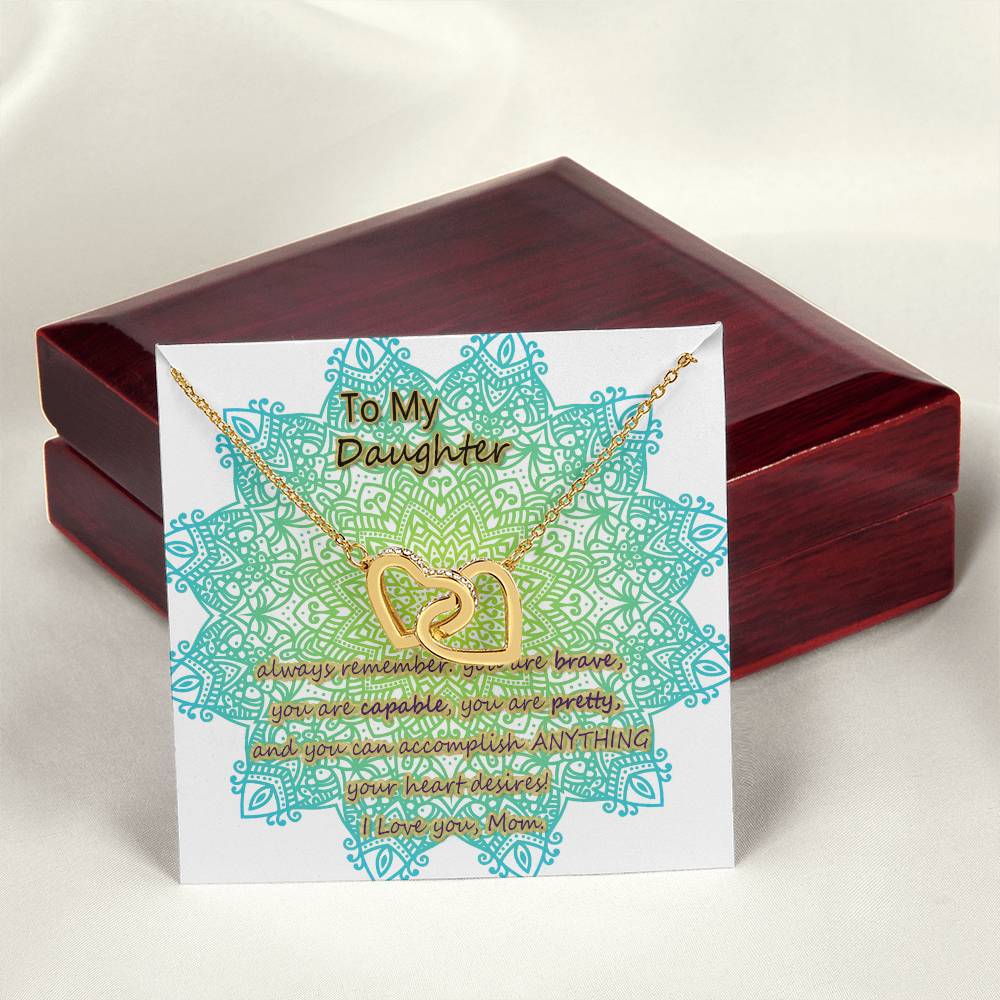 To My Daughter From Mom Two Interlocked Hearts Necklace Interlocking Hearts Necklace