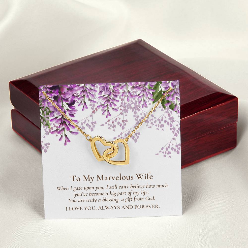 Two Hearts Linked Forever To Marvelous Wife Necklace Interlocking Hearts Necklace
