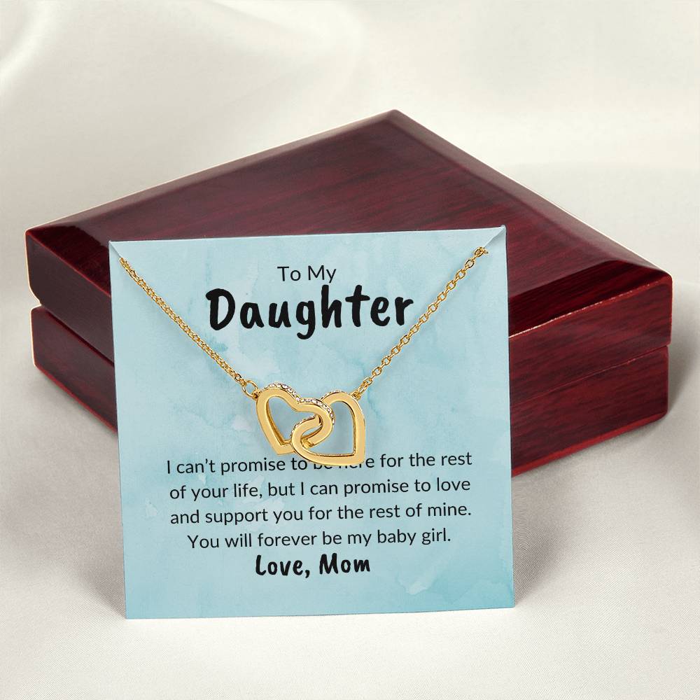 To My Daughter - Forever My Baby Girl Interlocking Hearts Necklace