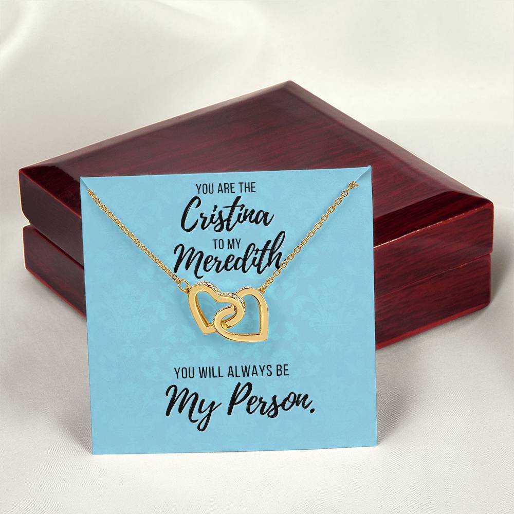 You Are The Cristina To My Meredith Necklace Grey'S Anatomy Best Friend Gift Grey Anatomy Gift You’Re My Person Necklace Interlocking Hearts Necklace