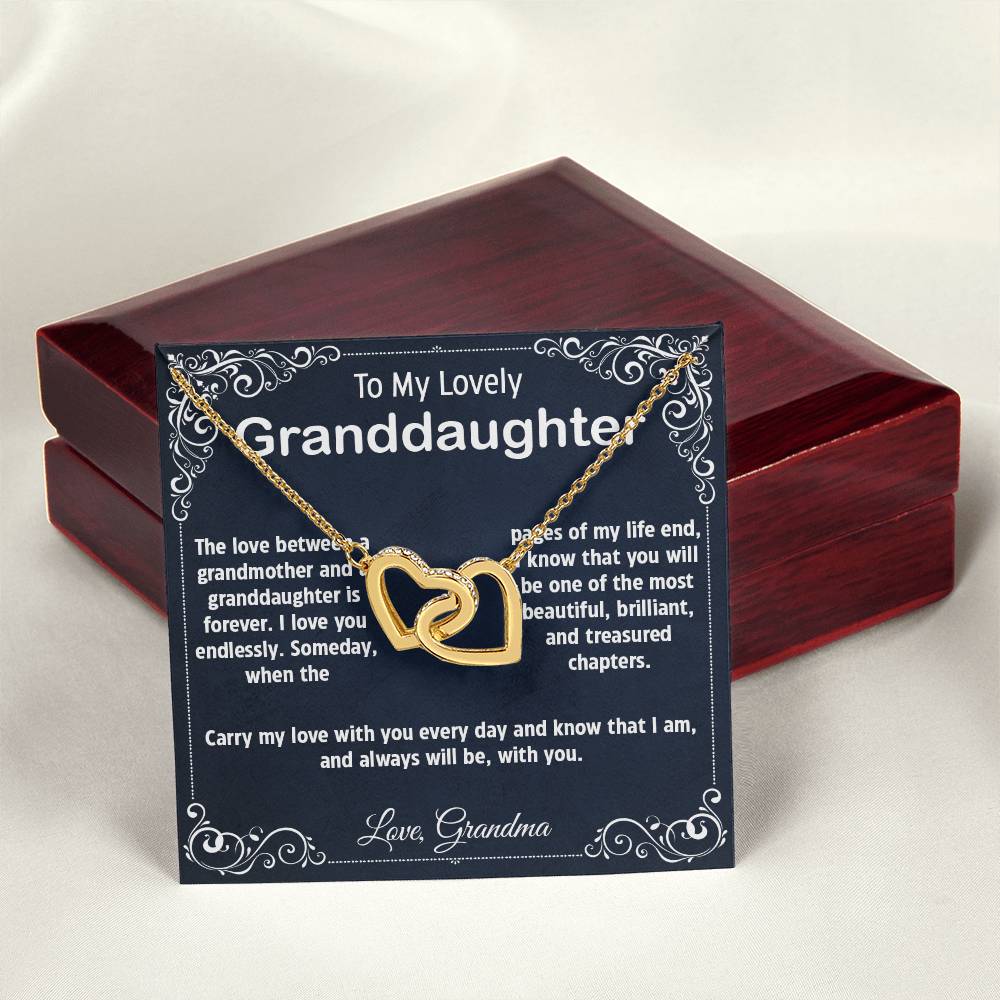 Granddaughter Gift From Grandma Grandmother To Granddaughter To My Granddaughter Necklace Granddaughter Birthday Graduation Gift Interlocking Hearts Necklace
