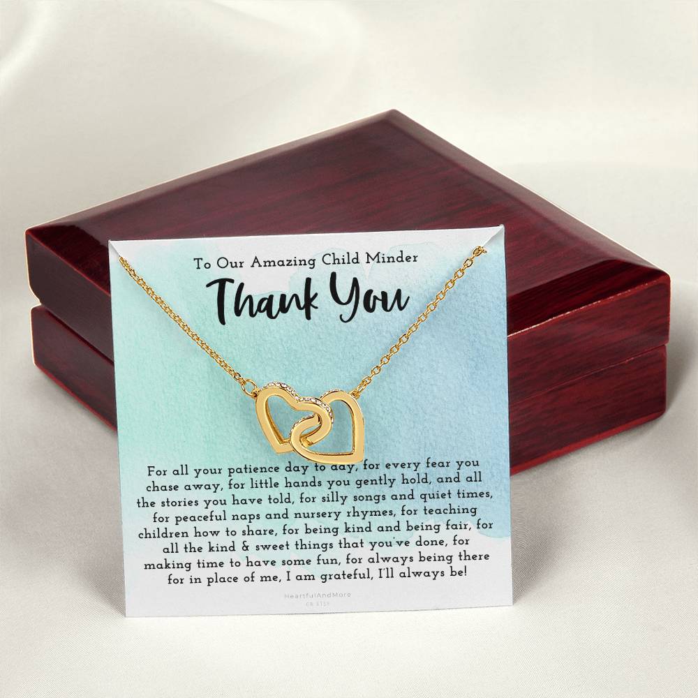 Thank You Gift For Child Minder Child Minder Appreciation Gift Child Minder Leaving Gift Childminder Christmas Gift Child Minder Necklace Interlocking Hearts Necklace