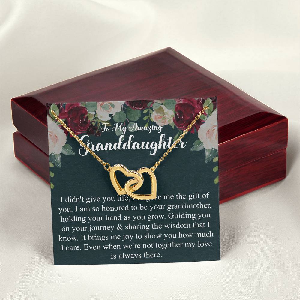 To My Granddaughter Gift From Grandmother Grandma And Granddaughter Necklace Granddaughter Birthday Gift Interlocking Hearts Necklace