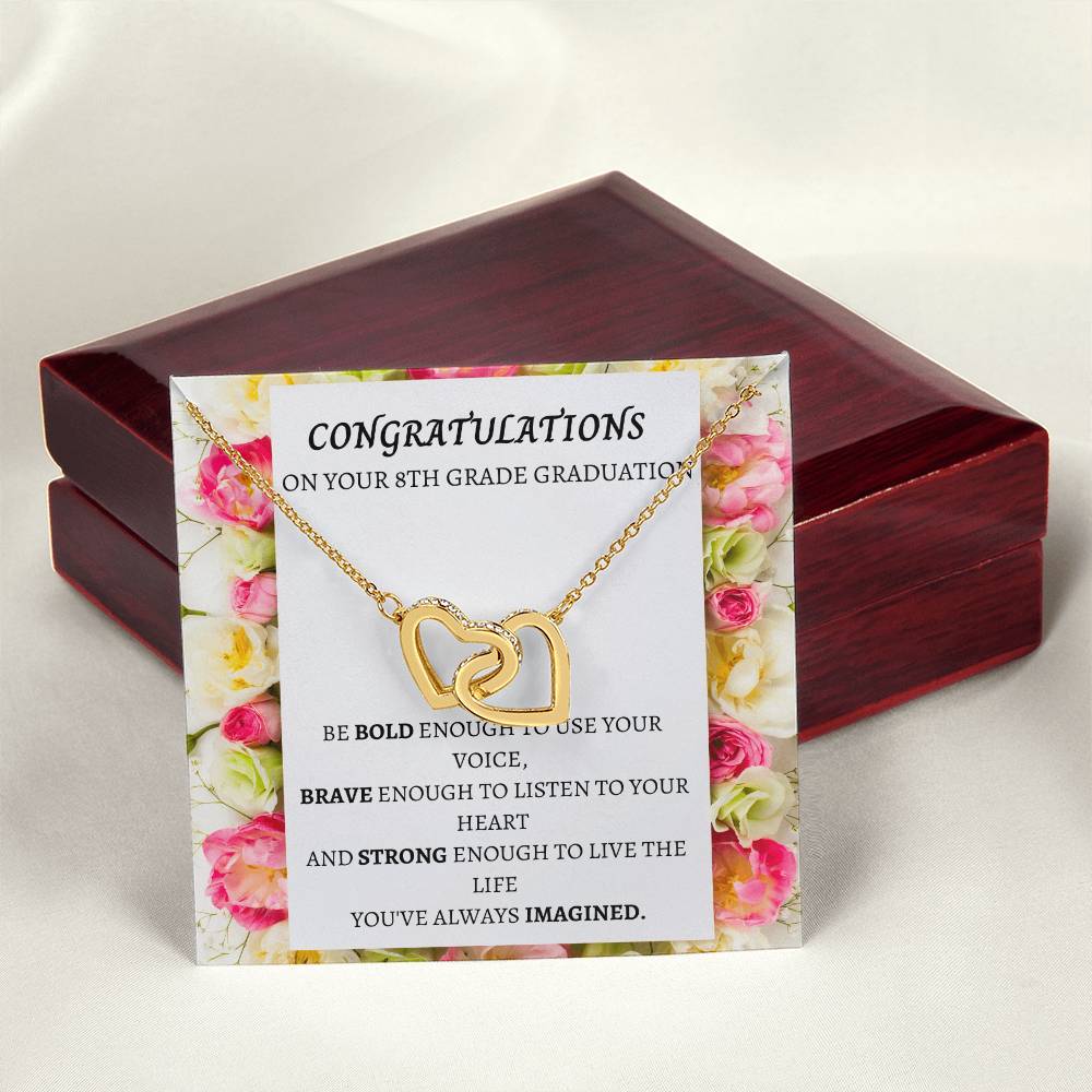 8Th Grade Graduation Interlocking Necklace Interlocking Hearts Necklace