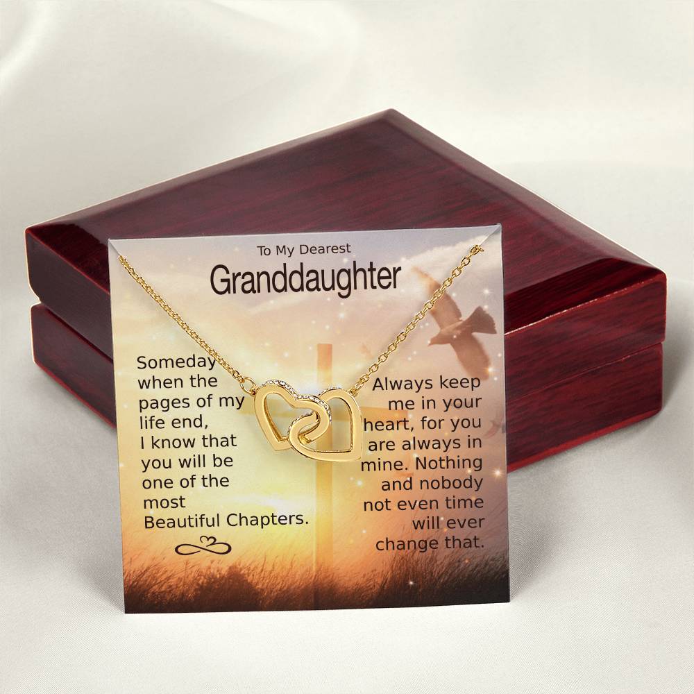 To My Granddaughter – Heart Melt Message Interlocking Heart Necklace?? Interlocking Hearts Necklace