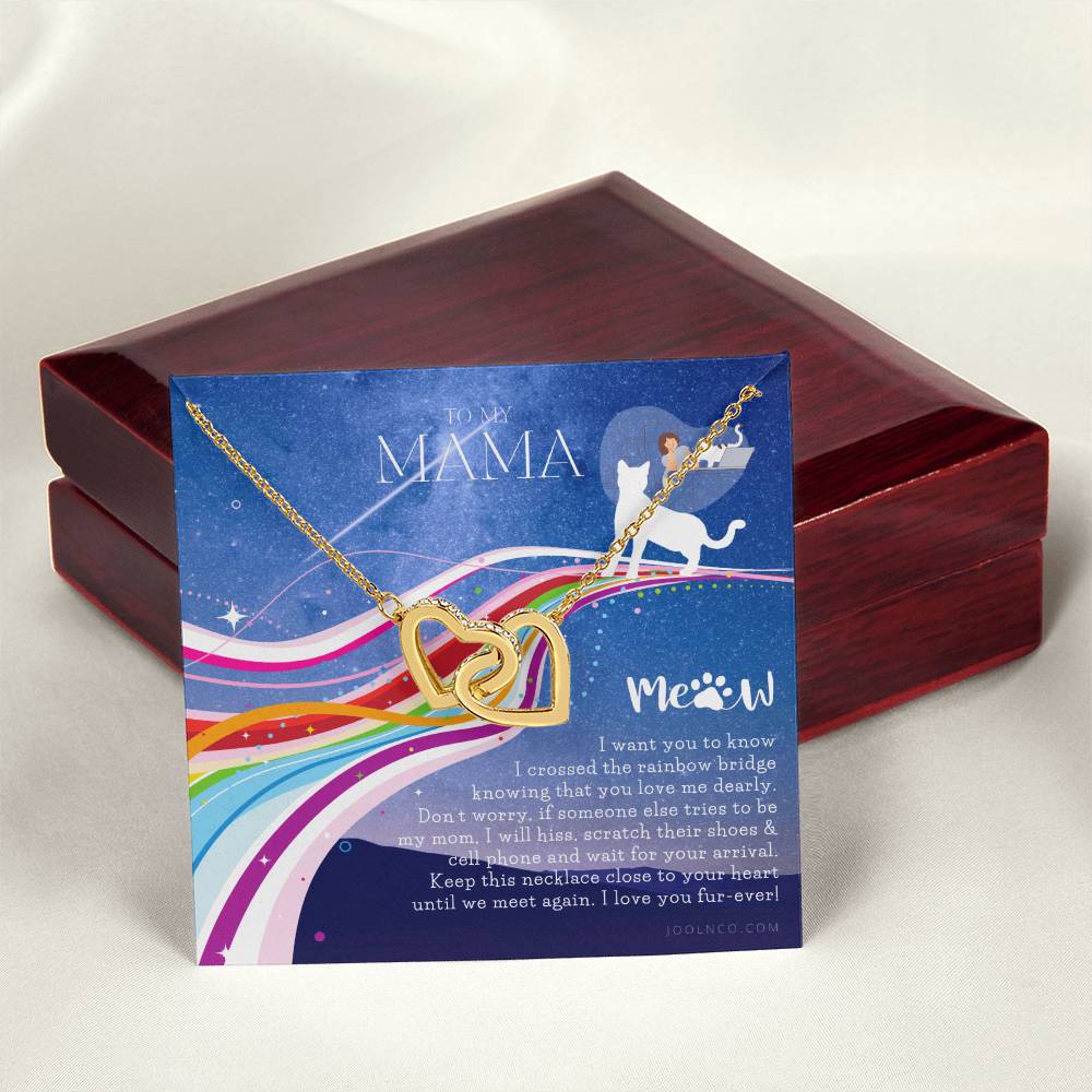 To My Cat Mama Cat Loss Gifts Rainbow Bridge Cat Pet Sympathy Gift Cat Loss Necklace Until We Meet Again Necklace Loss Of Cat Memorial Necklace Interlocking Hearts Necklace