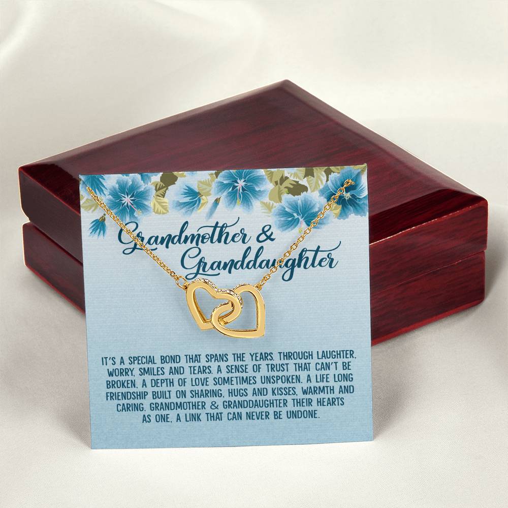 Grandmother & Granddaughter Their Hearts As One Interlocking Hearts Necklace