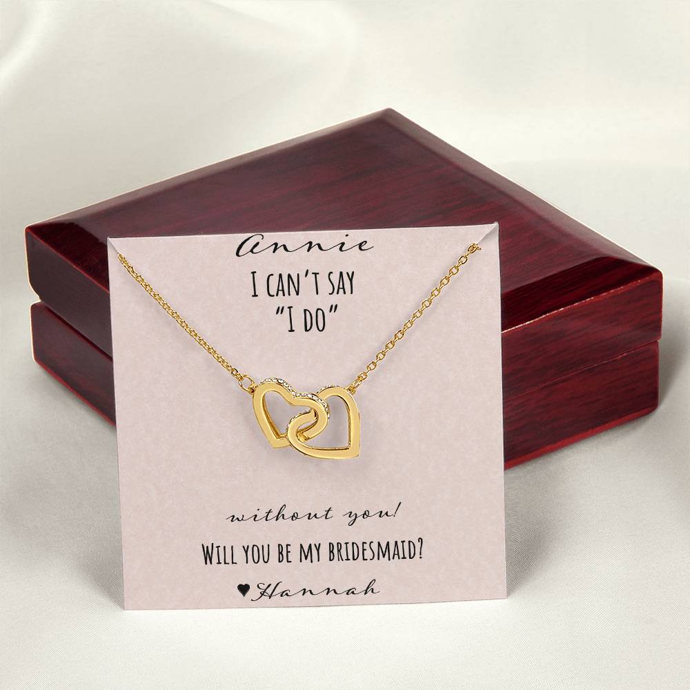I Can'T Say I Do Without You - Pink Interlocking Hearts Necklace