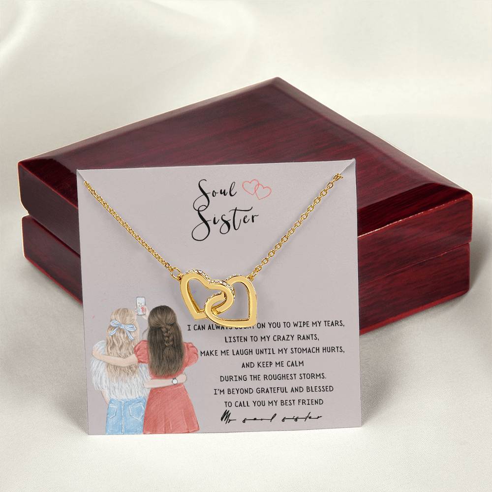Soul Sister - Joined Hearts Necklace Interlocking Hearts Necklace