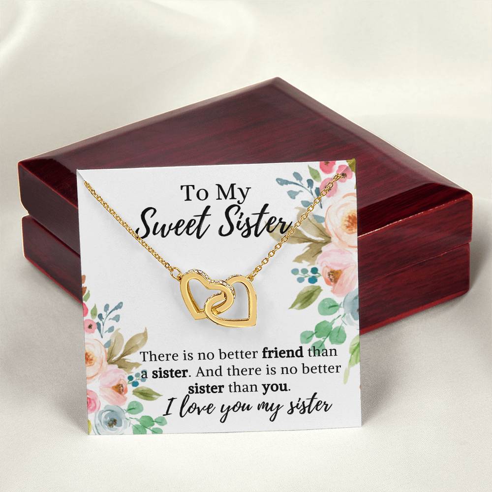 Best Gift For Sister Interlocking Hearts Necklace