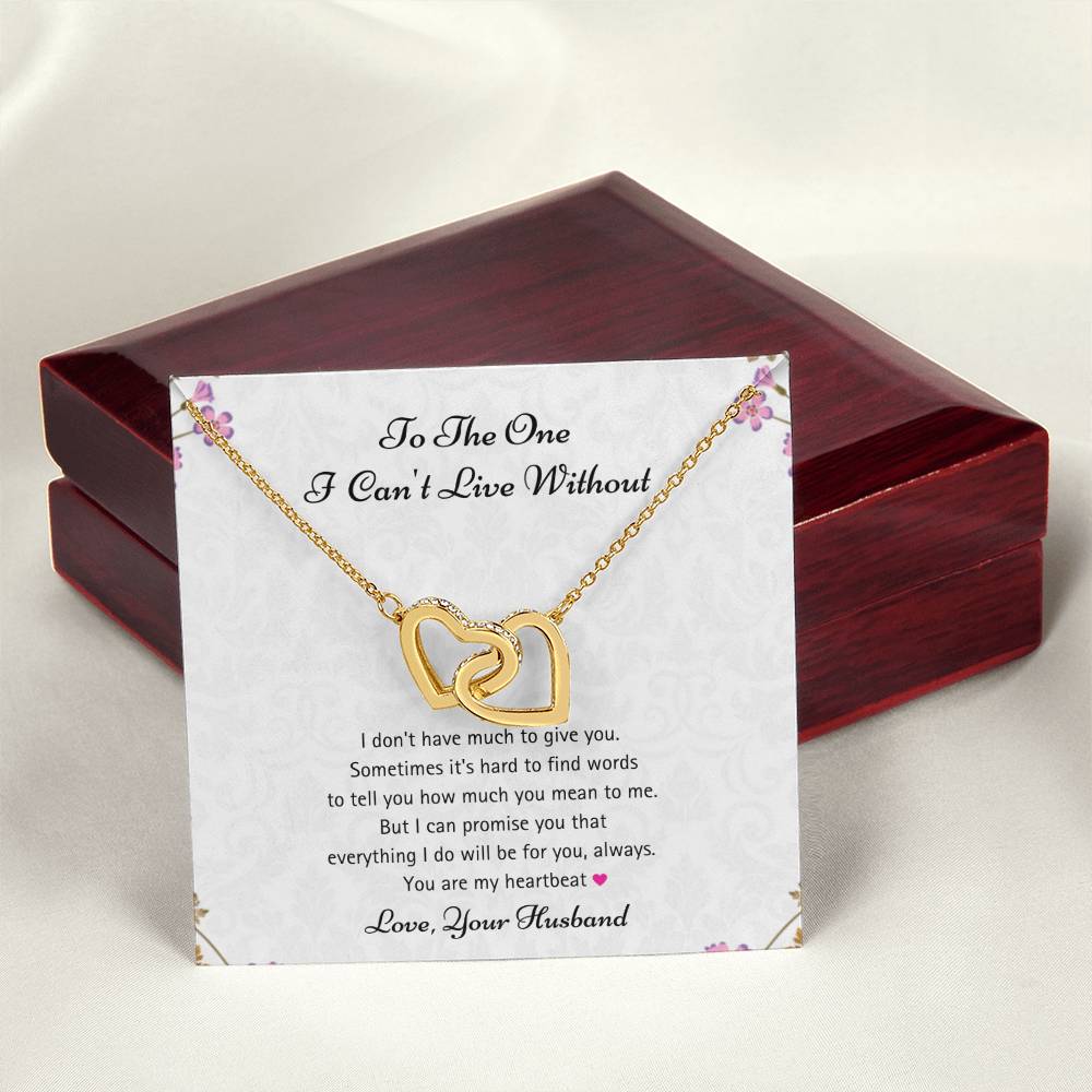 You Are My Heartbeat - Necklace Interlocking Hearts Necklace