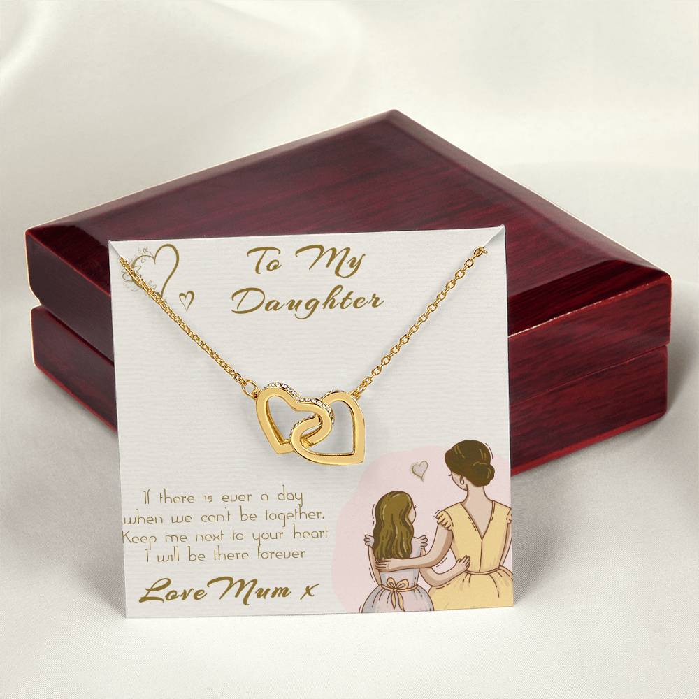 2 Hearts For My Daughter Interlocking Hearts Necklace