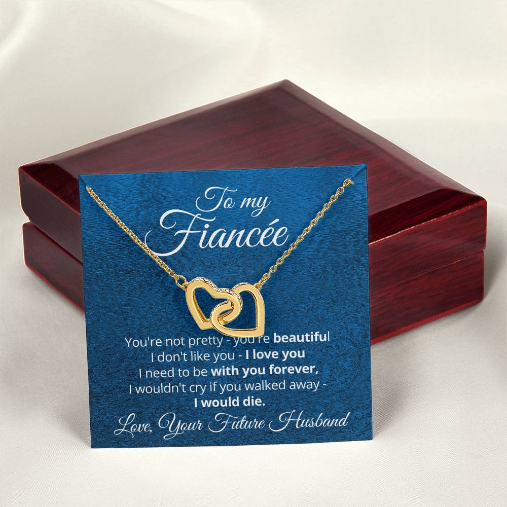Linked Hearts Necklace Gift For Fiancee Interlocking Hearts Necklace