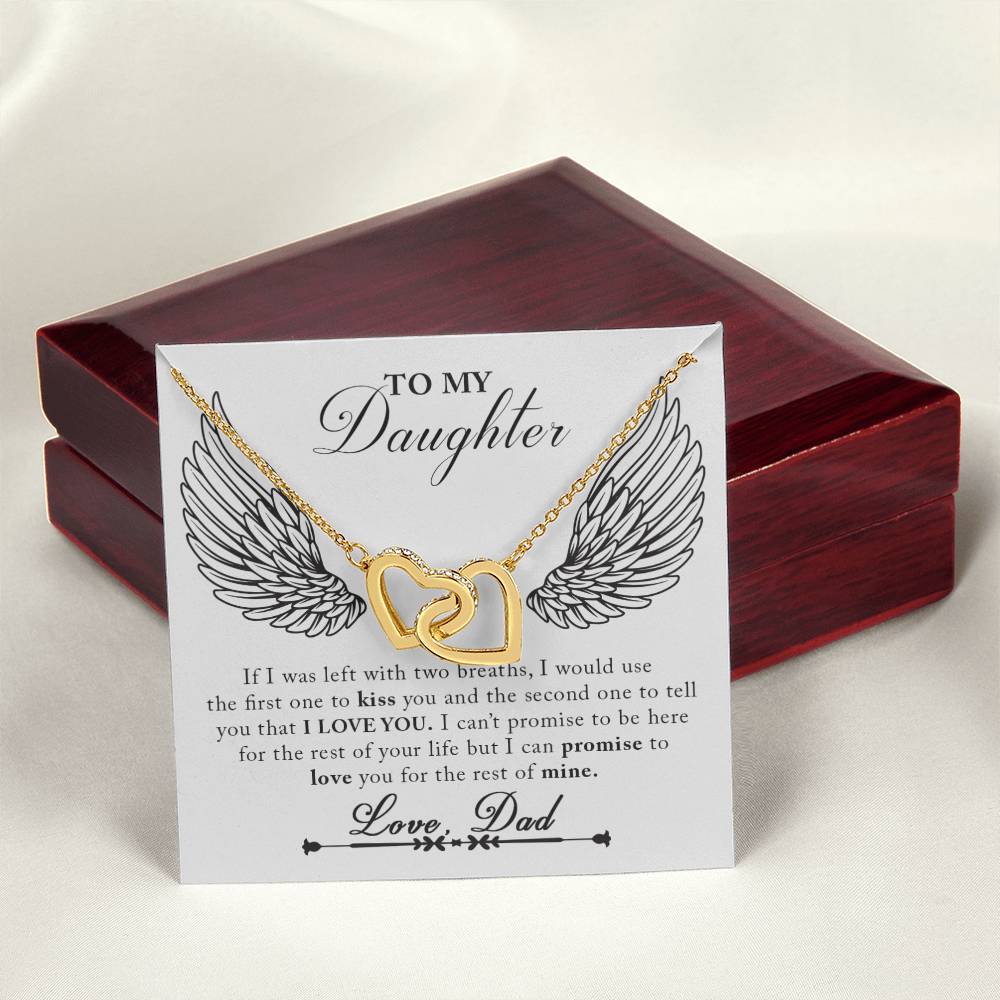 To My Daughter From Dad Interlocking Hearts Necklace Father To Daughter Gift Birthday Gift To Daughter From Dad Daughter Necklace