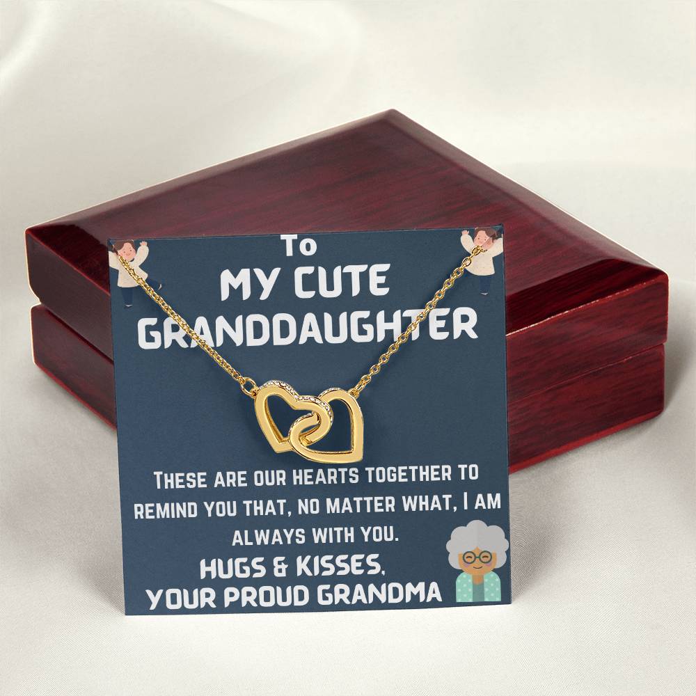 To My Granddaughter Interlocking Hearts Necklace