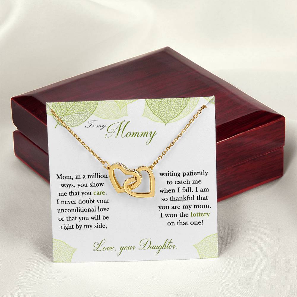 To My Mom - Interlocking Hearts Necklace - Gift For Mother