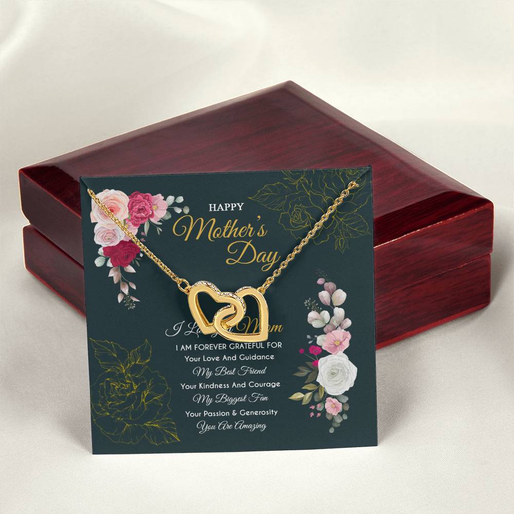 Gift For Mom - Forever Grateful - The Interlocking Heart Necklace Interlocking Hearts Necklace