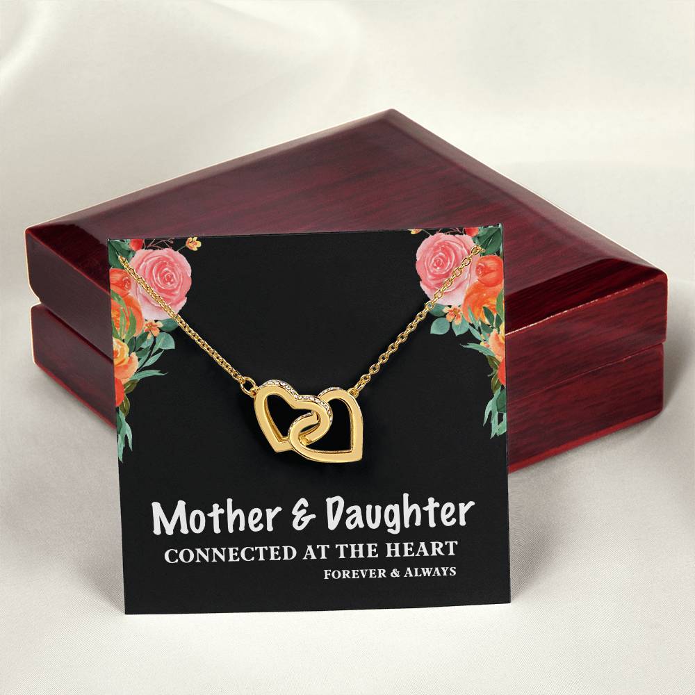 Mother & Daughter Connected At The Heart For Mother'S Day Interlocking Hearts Necklace