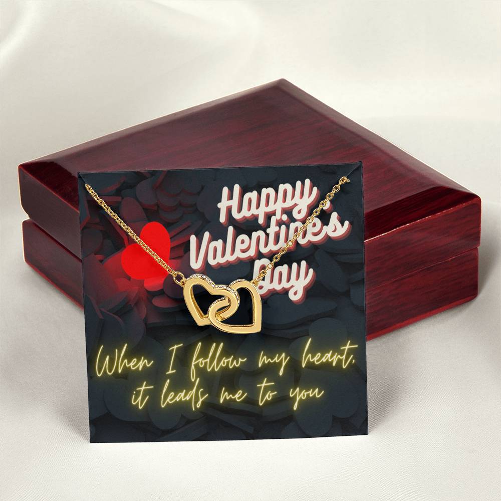 My Heart Leads Me To You - Ih Interlocking Hearts Necklace