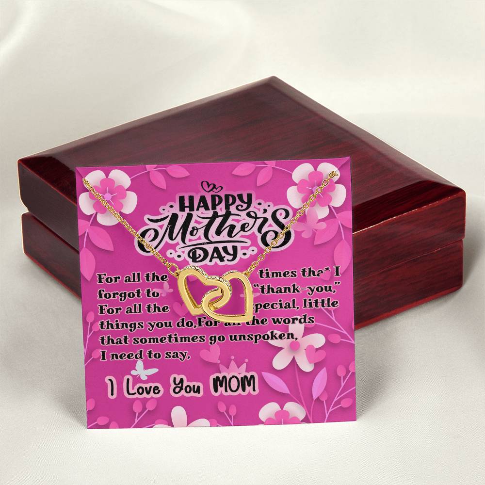 Happy Mothers Day - Interlocking Heart Necklace Interlocking Hearts Necklace