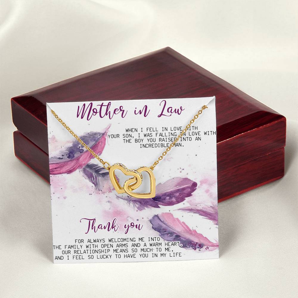 Mother In Law Necklace Gift Mother In Law Birthday Wedding Gift Interlocking Hearts Necklace For Mother In Law Mother Of The Groom Gift