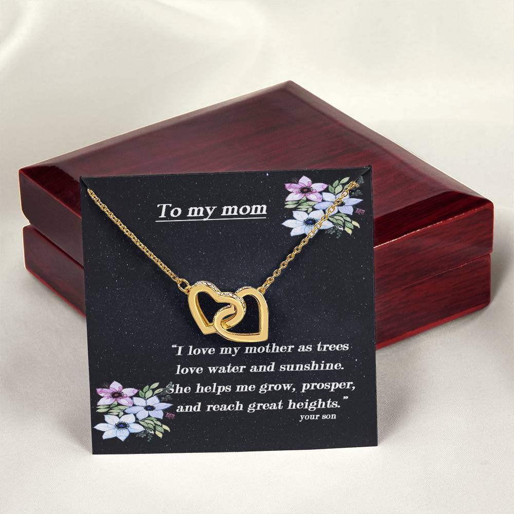 To My Mom I Will Always Be There Dragonfly Necklace Gift For Mom From Son Birthday Mother'S Day Christmas Present Interlocking Hearts Necklace