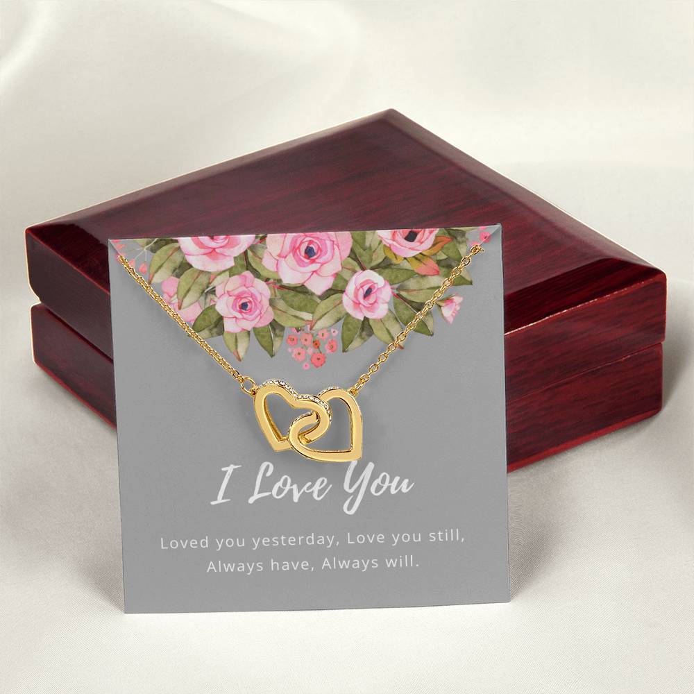 I Love You Interlocking Heart Necklace Interlocking Hearts Necklace