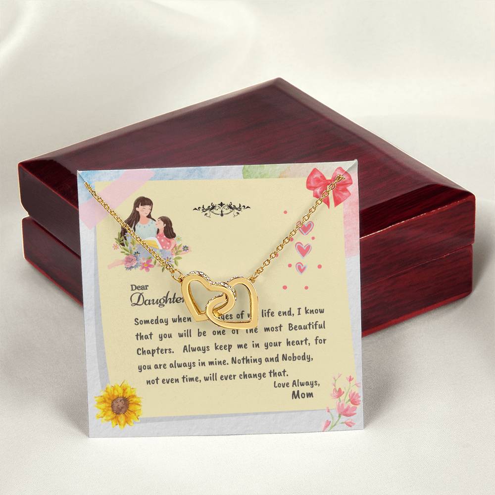 Pages Of My Life Interlocking Love Heart Necklace - Mother Daughter Necklace Interlocking Hearts Necklace