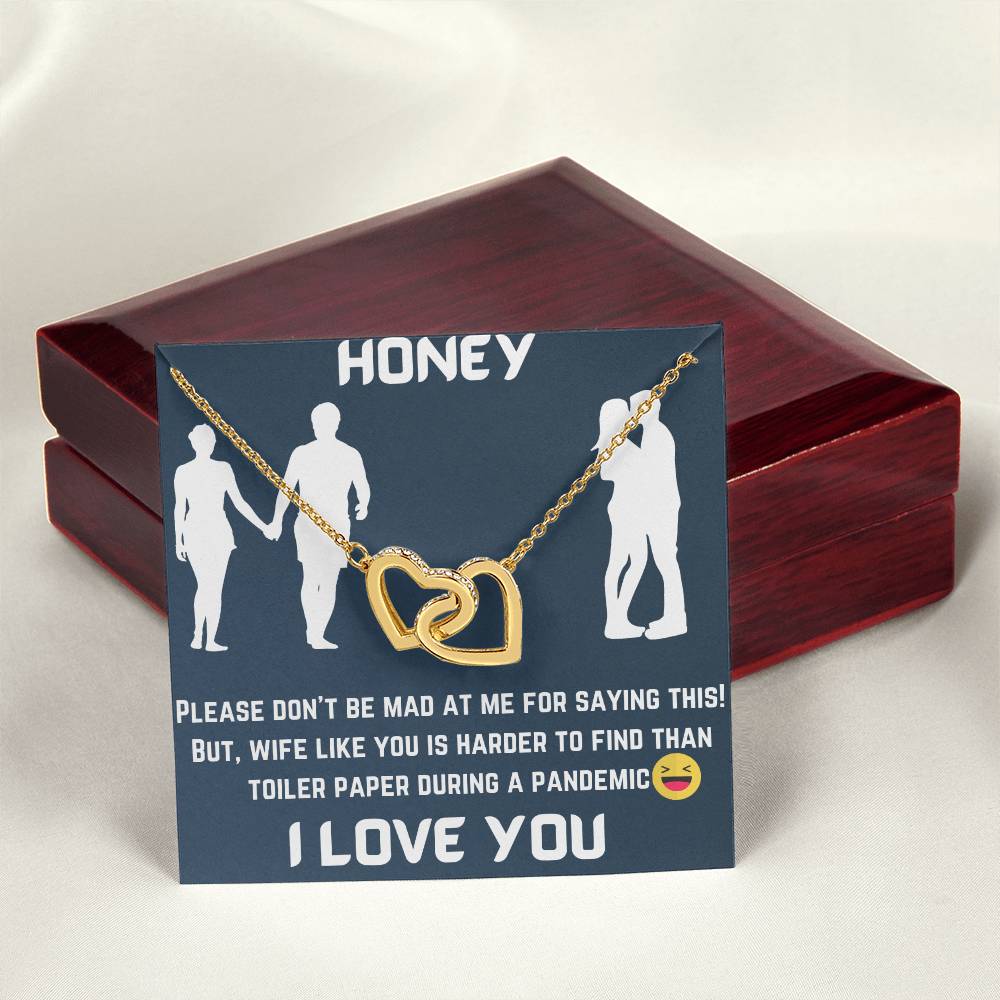 Gift For Wife Interlocking Hearts Necklace