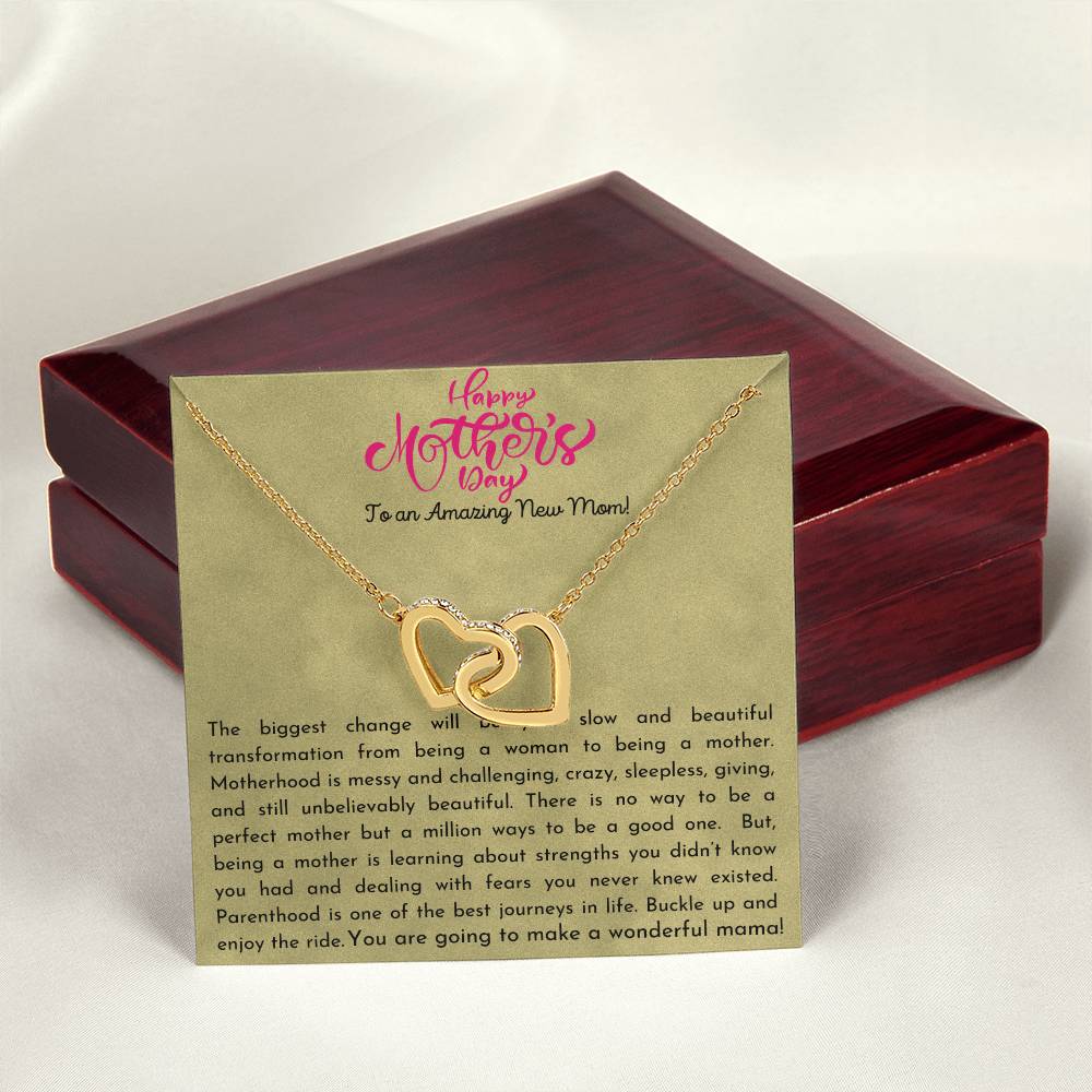 New Mom - Mother'S Day Gift Interlocking Hearts Necklace