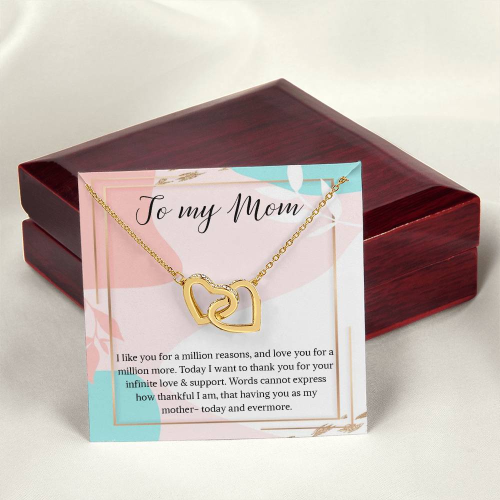 Necklace Gift For Mom To My Mom Necklace Gift Interlocking Hearts Necklace For Mom Mom Birthday Necklace Gift My Mom Jewelry Massage