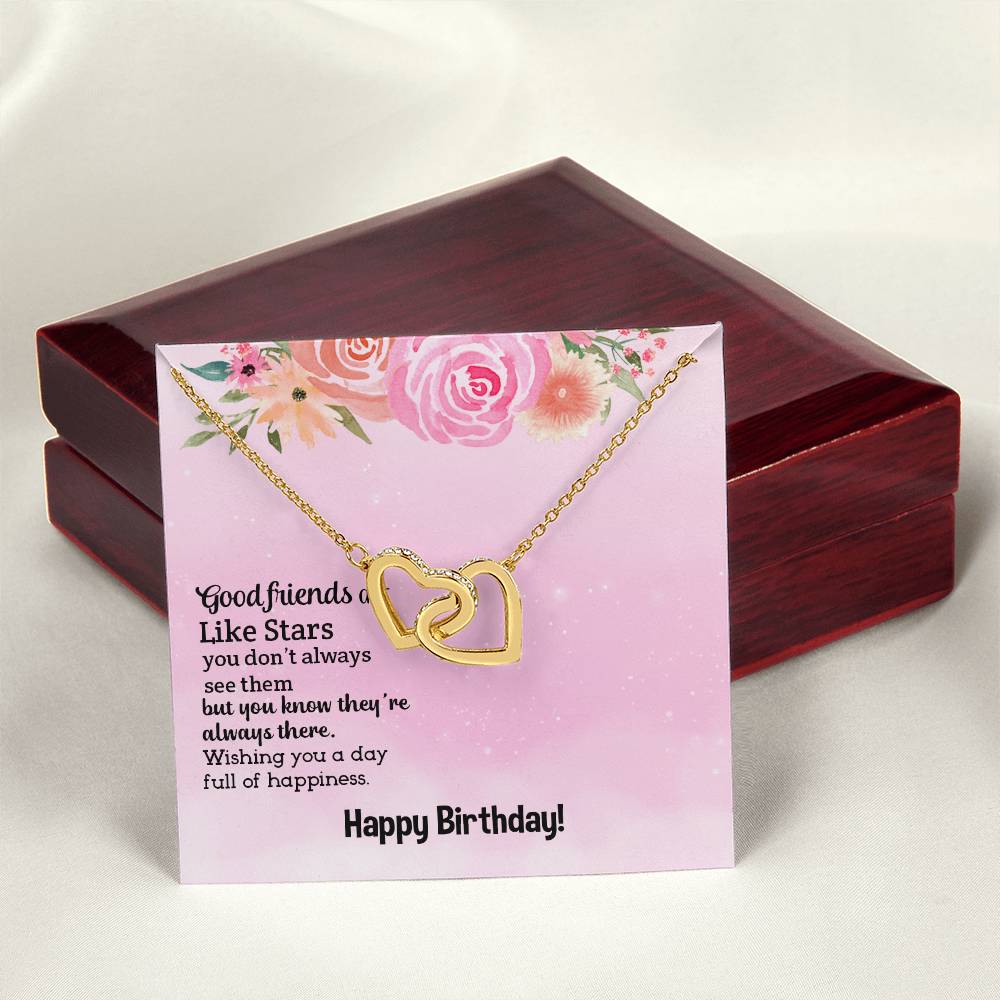 Good Friends Are Like Stars - Birthday Gift For Friend - Interlocking Hearts Necklace