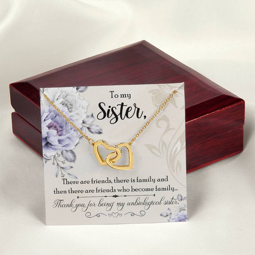 Gift For Sister - My Unbiological Sister Necklace Interlocking Hearts Necklace