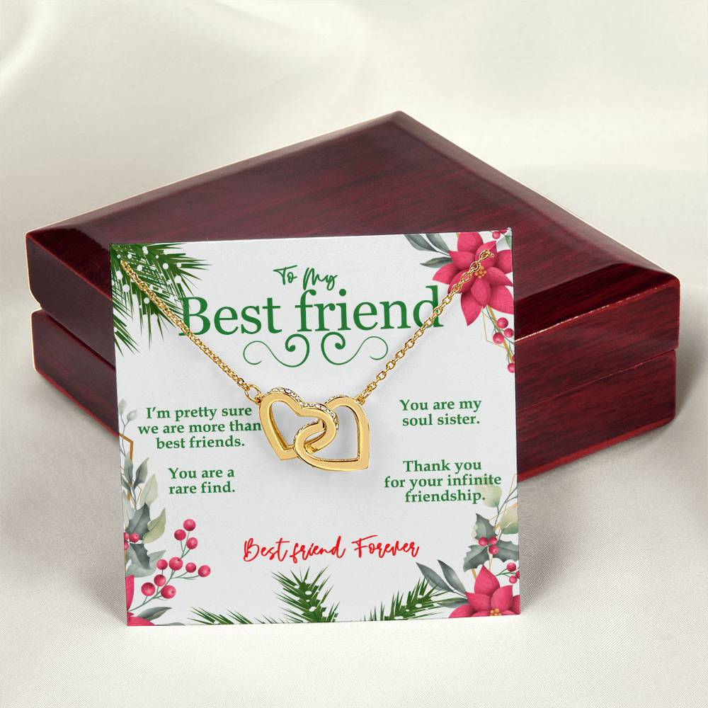 To My Best Friend Interlocking Hearts Necklace