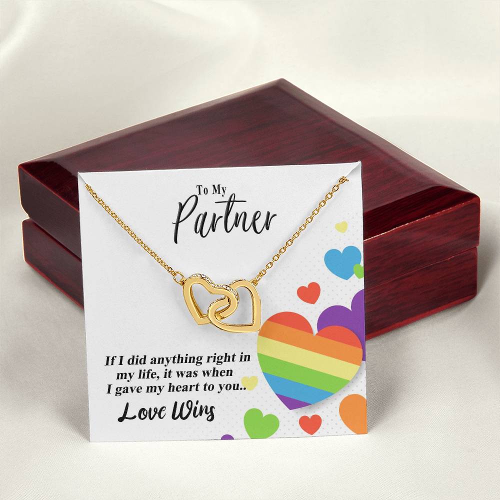 Love Wins Interlocking Hearts Necklace