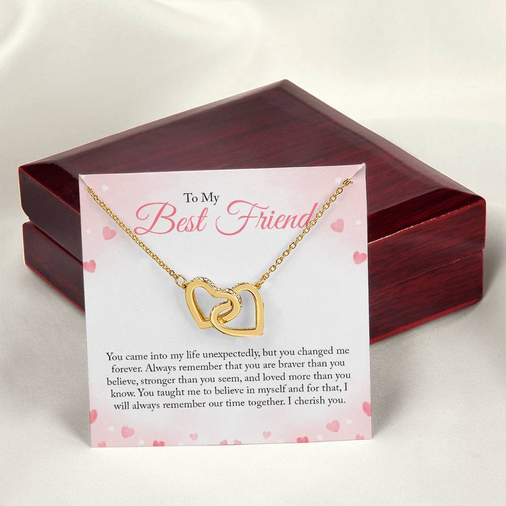To My Best Friend Necklace Interlocking Hearts Necklace