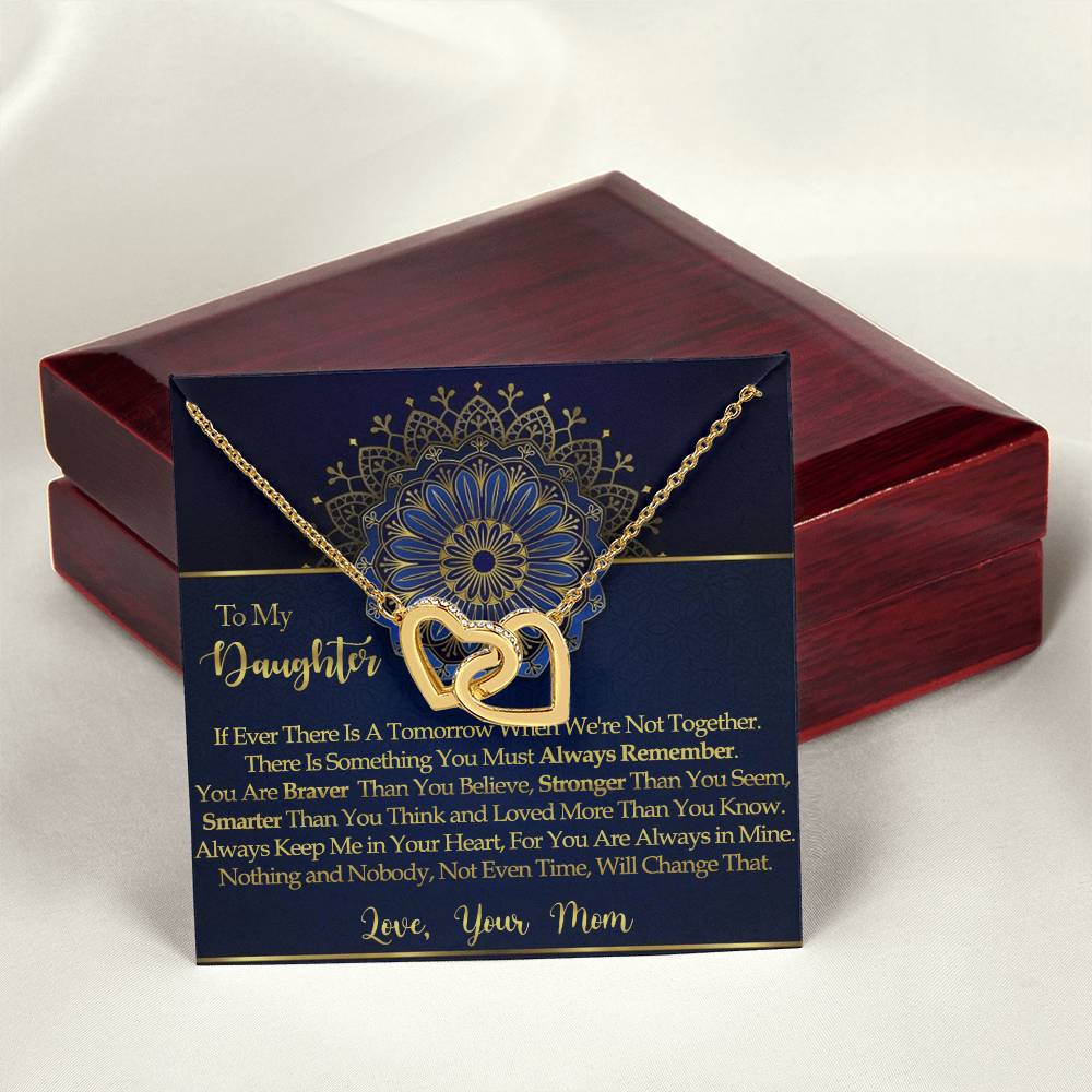 To My Daughter - Interlocked Hearts Necklace Interlocking Hearts Necklace