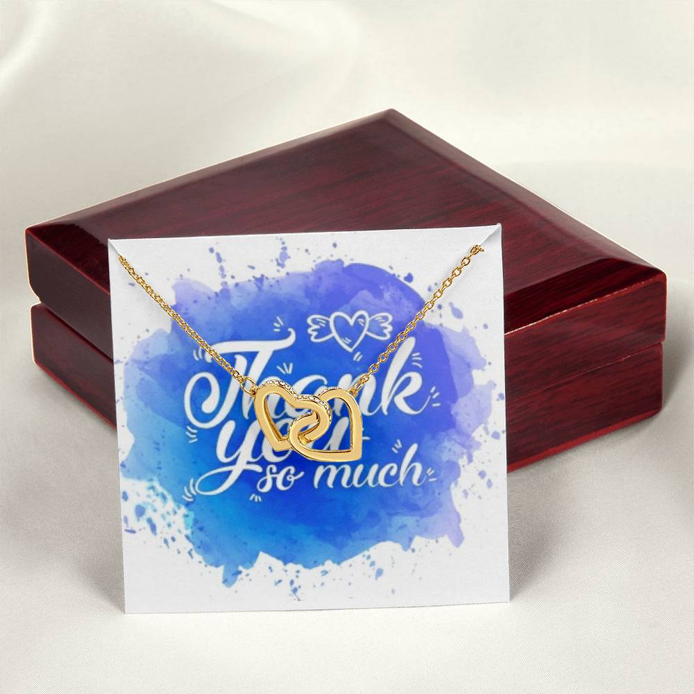 Thank You Interlocking Hearts Necklace