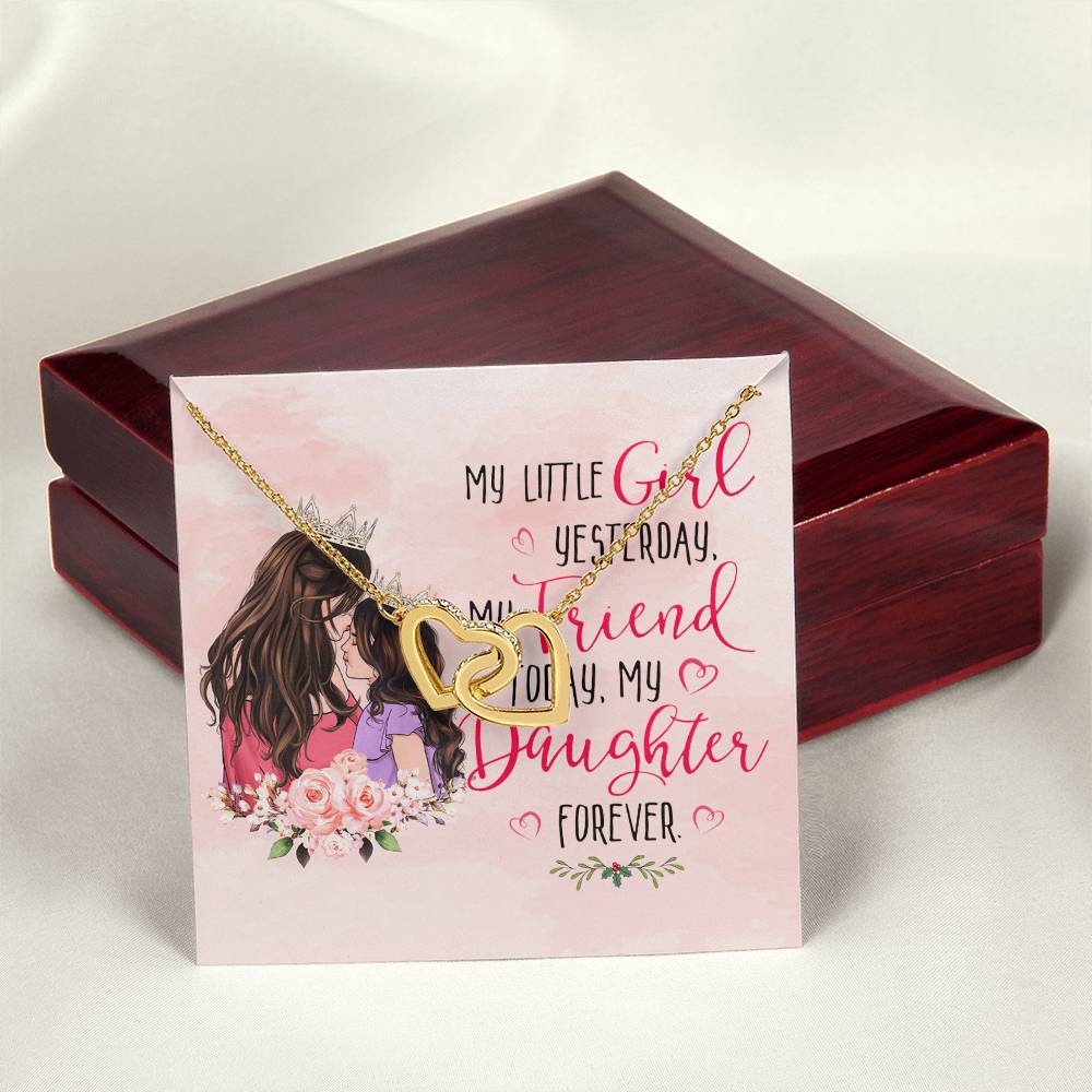 Mom And Daughter Interlocking Hearts Necklace