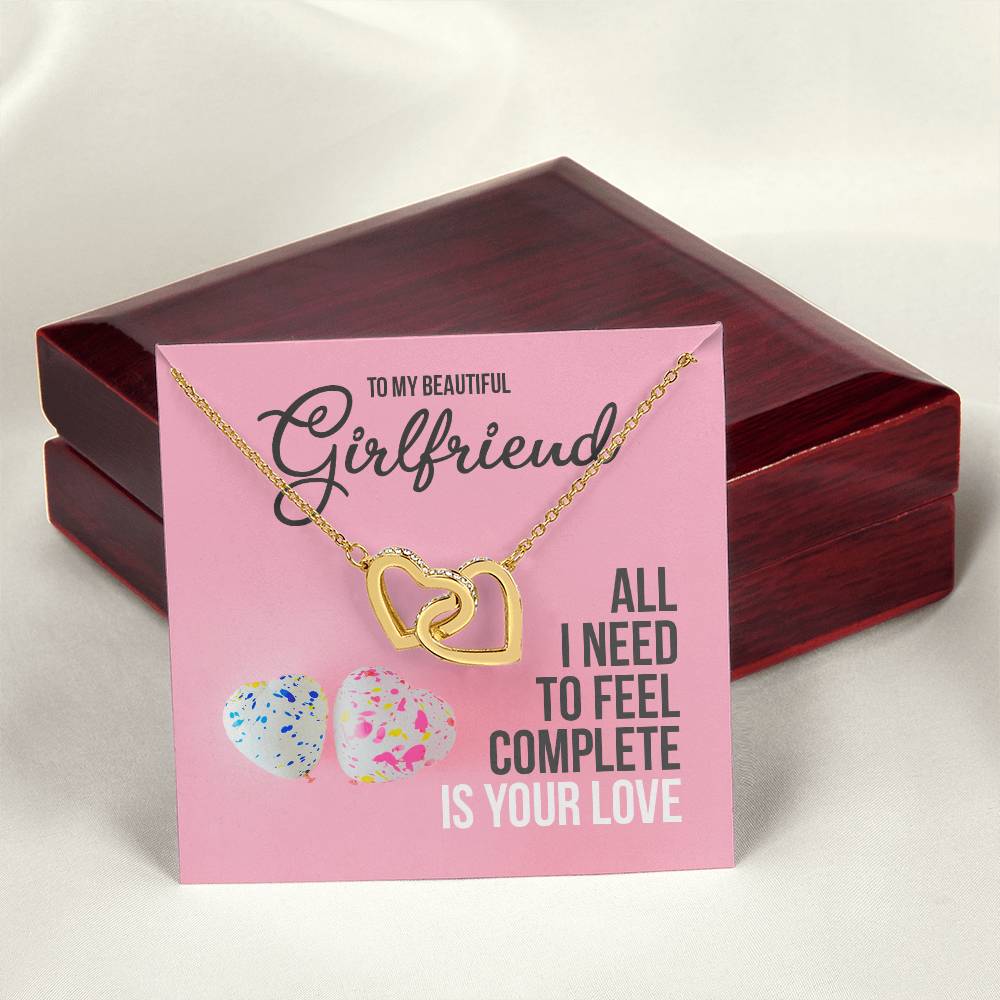 Interlocking Hearts Necklace For Girlfriend - Two Hearts